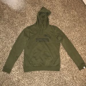 olive green puma sweatshirt
